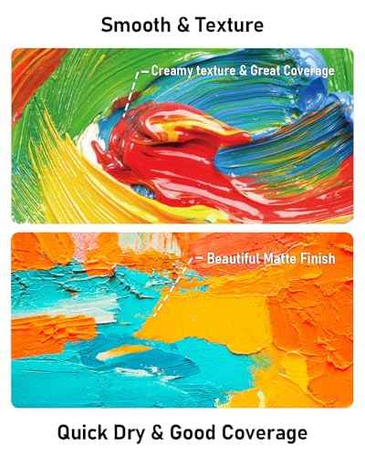 Smallbudi 25 Colors Large Acrylic Paint Set (16.9 oz, 250 ml) Art Painting Bulk Supplies Non Toxic for Kid & Adult, Drawing on Multi Surface Canvas Smallbudi