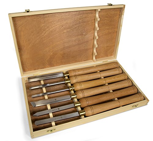 WEN CH11 6-Piece Artisan Chisel Set with 6-Inch High-Speed Steel Blades and 10-Inch England Beech Handles - WoodArtSupply