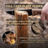 BeaverCraft Bushcraft Knife Full Tang with Leather Sheath Fixed Blade Knives Bushcraft Knife Carbon Steel Bush Knife Camping Knife Survival Camp BeaverCraft