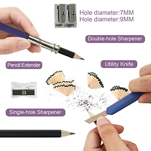 Tavolozza Drawing Art Pencils Set, 34 Pack Professional Drawing and Sketch Pencil Set in Soft-Sided Art Portfolio Storage Bags for Kids, Teens and Tavolozza Fine Arts