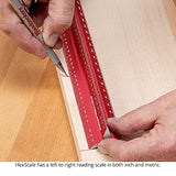 Woodpeckers Hexscale Rule, 12 Inch / 300MM, 6-in-1 Woodworking Ruler with Stop, Inch & MM Graduations, Zero Centering Scale, R2L & L2R Measuring Woodpeckers