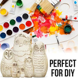 AEVVV Owl Craft Blank Russian Nesting Dolls Set 7 pcs - Unfinished Wood Crafts Paint Your Own Matryoshka Owl Figurines - Blank Owl Nesting Dolls AEVVV