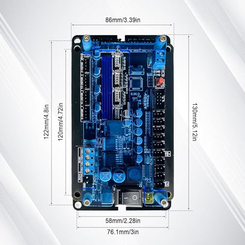 3 Axis GRBL V1.1f 32-Bit Controller, Dual Y-axis USB Drive Board for Stepper Motor Drive Control-Board Stepper Motor Support Offline for Woodworking HSOKEW