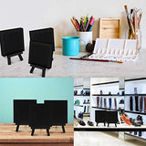 U.S. Art Supply 3" x 3" Stretched Black Canvas with 5" Mini Black Wood Display Easel Kit (Pack of 12), Artist Tripod Tabletop Holder Stand - Painting US Art Supply