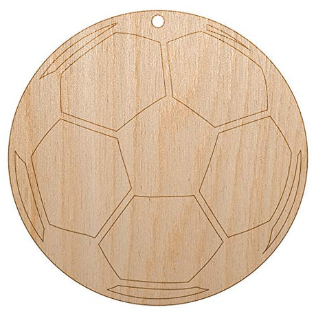 Soccer Ball Unfinished Craft Wood Holiday Christmas Tree DIY Pre-Drilled Ornament Sniggle Sloth