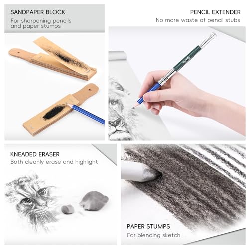 Great Choice Products Drawing Kit Set Art Pencils Supplies Sketch For Kids  Teens Adults Professional