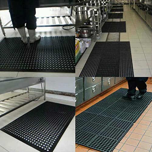 sunnyuup Commercial Rubber Floor Mats & Matting 3FT x 5FT Anti-Fatigue Rubber Floor Mat with Drainage Holes Heavy Duty Non-Slip Drainage Mat for sunnyuup