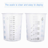 Oungy 100PCS Plastic Mixing Cups for Epoxy Resin 20oz(600ml) with 100pcs Mixing Sticks, Graduated Plastic Measuring Cups for Mixing Resin Painting Oungy