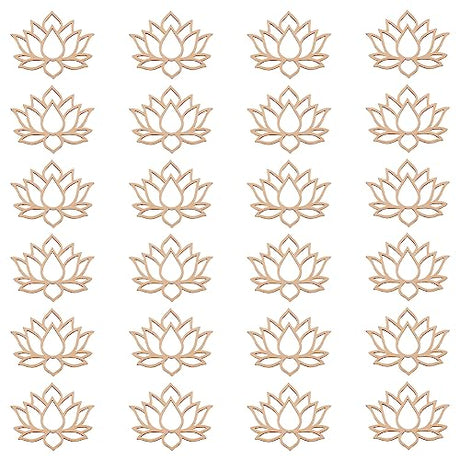 OLYCRAFT 24pcs Lotus Dream Catcher Rings Wooden Macrame Hoops Smooth Unfinished Macrame Rings Flower Shape Macrame Ring for DIY Crafts Projects Home OLYCRAFT