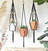 Macrame Kit-Black Edition-Makes 3 Macrame Plant Hangers with Easy to Follow Instructions for Adult Beginners - Includes 109 Yards 3mm Cotton Macrame Aesthetic Creative