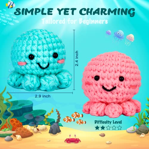 Crochetta Crochet Kit for Beginners, Amigurumi Crocheting Animals Kits w  Step-by-Step Video Tutorials, Knitting Starter Pack for Adults and Kids