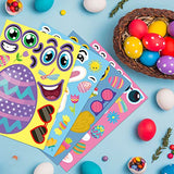 36 Sheet Easter Stickers for Kids,Easter Basket Stuffers,Make a Face Easter Stickers with Easter Animal Egg Themed,Make Your Own Stickers,Easter DUJAA