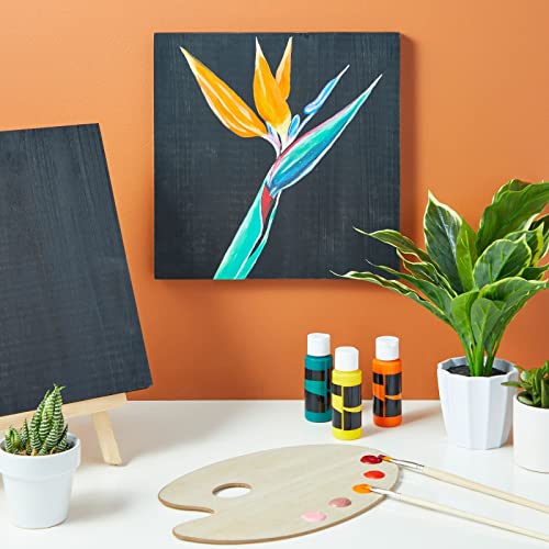 3-Pack Unfinished Wooden Panel Boards, 12x12-Inch Wood Plaque with Brass Sawtooth Picture Wall Hangers and Screws for Paintings, Custom Signs, Menu Bright Creations