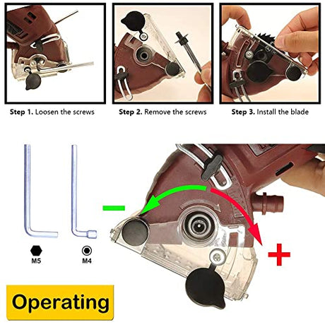 Multifunction Mini Circular Saw Machine Set, 400W High Powered Circular Saw Machine, Professional Compact Circular Saw with 3 Carbide Tipped Blade PureZoneA