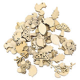 Healifty 50pcs Unfinished Wooden Cutouts Natural Wooden Slices Wooden Embellishments Crafts for DIY Craft Embellishments Wood Slices DIY Wooden Healifty