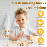 Zhanmai 2 Sets 120 Pieces Wooden Building Blocks Toys Kids Wooden Toys Educational Natural Wood Toys Learning Wooden Blocks Different Sized Toy Zhanmai