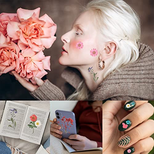 160pcs Dried Pressed Flowers for Resin, Real Pressed Flowers Dry Leaves Bulk Natural Herbs Kit for Scrapbooking DIY Art Crafts, Epoxy Resin Jewelry, MUCBAFLY