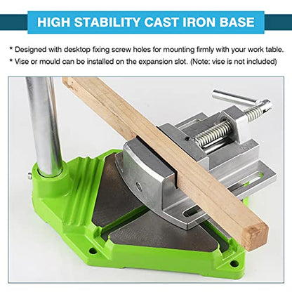 IRONWALLS Floor Drill Press Stand for Hand Drill, 90 Degree Rotating Adjustable Universal Bench Clamp Drill Holder Drill Press Adapter Workbench - WoodArtSupply