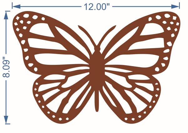 12 inch Monarch butterfly - Wood Cutout, Unfinished Wood Blanks, DIY Craft Embellishment, Laser Cut Tak n Stik