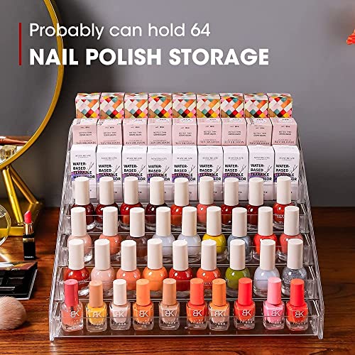 YIEZI Nail Polish Organizer 84 Bottles of 7 Layers Sunglass Organizer Acrylic Display Rack Eyeglasses Storage Essential Oils Holder Makeup Organizer