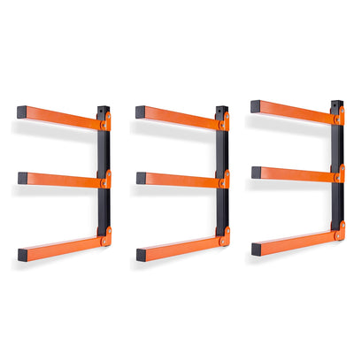 Ultrawall Wall Mount Wood Organizer and Lumber Storage Metal Rack with 3-Level (3 Pack)
