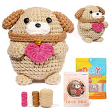 UzecPk Crochet Kit for Beginners, Cotton-Nylon Blend Yarn Crochet Kit Include Videos Tutorials Dog Crochet Set for Starters Adult Crocheting Animals UzecPk