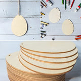Easter Wooden Easter Egg Cutouts Unfinished Wooden Cutouts Blank with Twines Wood Slices Ornaments for Christmas Birthday Party Happy Easter Spring Zontween