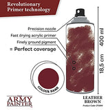 The Army Painter Color Primer Spray Paint, Leather Brown, 400ml, 13.5oz - Acrylic Spray Undercoat for Miniature Painting - Spray Primer for Plastic The Army Painter