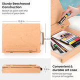 Arteza Tabletop Easel, 13.4 x 10.3 x 2 Inches, Portable Beechwood Easel Box with Single, Open-Compartment Drawer and Wooden Palette, Art Supplies ARTEZA