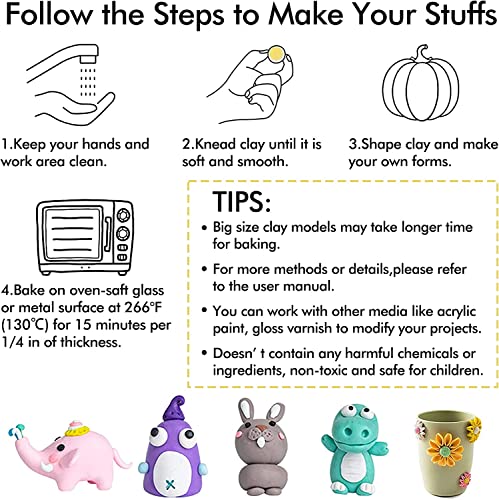 Polymer Clay, Shuttle Art 57 Colors Oven Bake Modeling Clay, Creative Clay Kit with 19 Clay Tools and 10 Kinds of Accessories, Non-Toxic, Non-Sticky, Shuttle Art