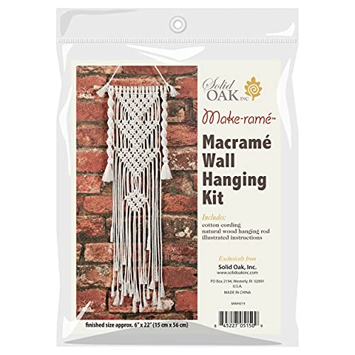 Solid Oak Small Format Macrame Kit-Three Triangles - WoodArtSupply