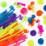Horizon Group USA 200 Neon Fuzzy Sticks, Value Pack of Pipe Cleaners in 6 Colors, 12 Inches, Chenille Stems, Bendy Sticks, Great for DIY Arts & Horizon Group USA
