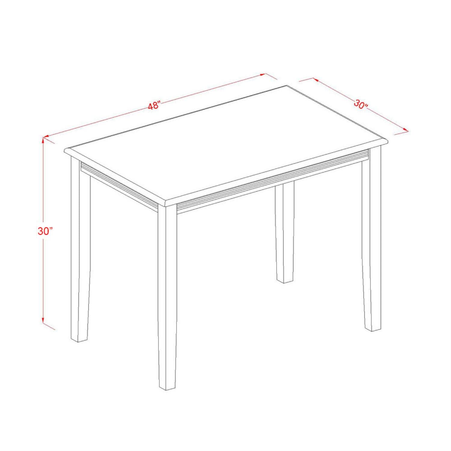 East West Furniture YAT-ANA-T Yarmouth Rectangle Kitchen Dining Table, 30x48 Inch, Natural East West Furniture