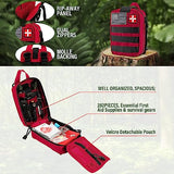 Survival First Aid Kit, Molle Medical Pouch 282PCS Outdoor Emergency Survival Gear and Equipment for Hiking Camping Hunting Car Boat Home Travel and XIFOZA