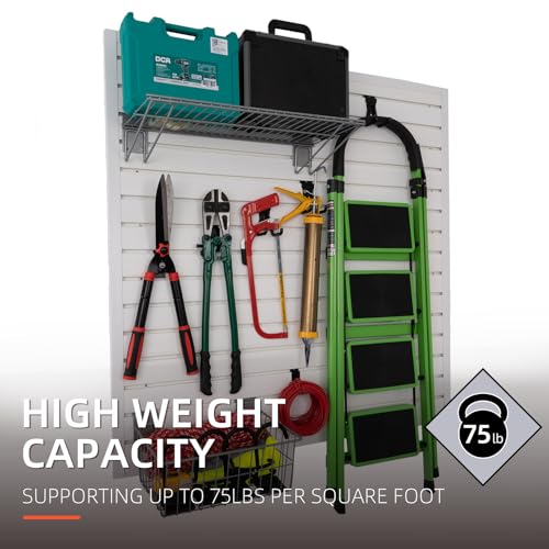 Slatwall Panel Garage Wall Organizer Heavy Duty Wall Mounted, PVC Slat Wall Panels Garage Wall and Home Organizer Storage System, Garage Slatwall for FRAYSCENT