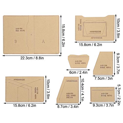 Wallet Making Template Clear Acrylic Template Leather Passport Bag Card Holder Making Stencil Kit for DIY Leather Craft Tool - WoodArtSupply