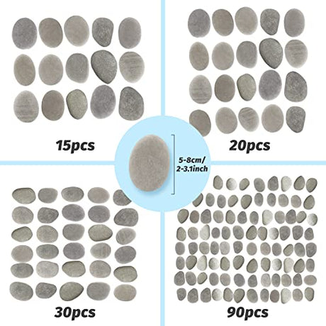 DALTACK 15PCS Large Rocks,Natural River Flat Rocks for Painting, 2"-3" Inches Stones for Arts & Craftingt DALTACK