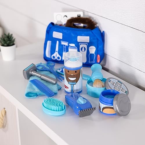 Melissa & Doug Barber Shop Pretend Play Set Shaving Toy for Boys and Girls Ages 3+ - Wearable Beard and Shave Accessories for Role Play Melissa & Doug