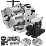 Mophorn Dividing Head BS-0 5Inch 3 Jaw Chuck Dividing Head Set Precision Semi Universal Dividing Head for Milling Machine Rotary Table Tailstock Mophorn