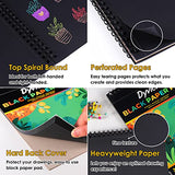 Dyvicl Black Paper Pad 5.5"x8.5" Sketch Book, 35 Sheets (90 lb/150gsm), Spiral Black Sketchbook Drawing Paper for Pencil, Pastel, White Ink Gel Pen, Dyvicl
