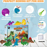 MOMOTOYS Dinosaur Toy Kids Sewing Kits for Kids Ages 8-12 - Beginner Sewing Kit for Kids -Kids Felt Sewing Kit - Sew Spectacular Adorable Animals - MOMOTOYS