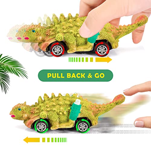 faentwc Dinosaur Toys for Kids 3-12 Year Old 2 in 1 Dinosaurs Painting Kits and Pull Back Cars Toy for Boys 5-7 Arts and Crafts Set for Girl DIY faentwc