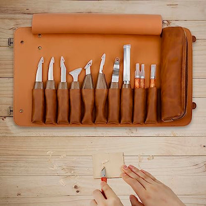 Tekchic Wood Carving Kit Deluxe-Whittling Knife, Wood Carving Knife Set, Wood Whittling Kit for Beginners, Carving Knife Woodworking Wood Carving - WoodArtSupply