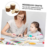 DECHOUS 50pc Ornaments for Kids Mini Hexagon Wood Chips Unfinished Wood Hexagon Wood Mosaic Tile Wooden Hexagon Cutouts Unfinished Wooden Hexagon DECHOUS