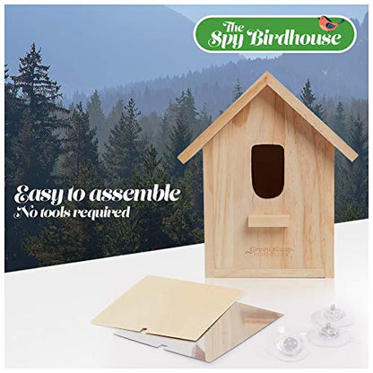 Spy Birdhouse - Two Way Bird House Windows for Houses & Bird Nest Outdoor - Bird House Kit for Children to Build, Window Bird Nesting Box See Through