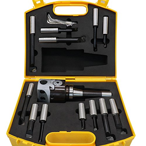 HFS (R) Boring Head R8 Shank Carbide Boring BAR Set Bridgeport Milling (F1-3IN 2/4IN 12PCS) HFS