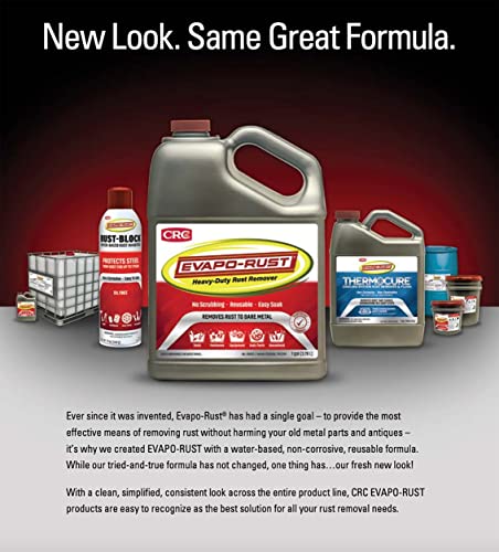 CRC Evapo-Rust Gel Rust Remover, 8 Fl Oz, Rust Remover for Vertical Surfaces, Eliminates Oxides from Aluminum, Cast Iron, and Steel Evapo-Rust