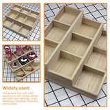 Zerodeko Wood Jewelry Tray 9 Grid Drawer Organizer Showcase Display Box Ring Earrings Holder Coffee Station Organizer Snacks Dried Fruits Platter Zerodeko