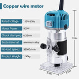 800W Compact Wood Router Tool, Handheld Palm Routers for Woodworking with 6 Variable Speed,Electric Trimmer Wood Router with 15pcs Router Bits,Wood MeiMeiDa