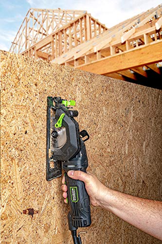 Genesis GCS445SE 4.0 Amp 4-1/2" Compact Circular Saw with 24T Carbide-Tipped Blade, Rip Guide, Vacuum Adapter, and Blade Wrench Genesis